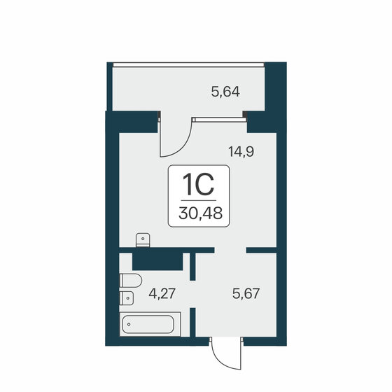 30,5 м², квартира-студия 6 600 000 ₽ - изображение 1