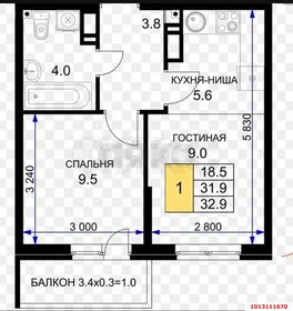 Квартира 36 м², 1-комнатная - изображение 1