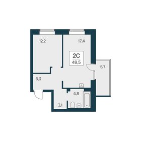 Квартира 49,5 м², 2-комнатная - изображение 1