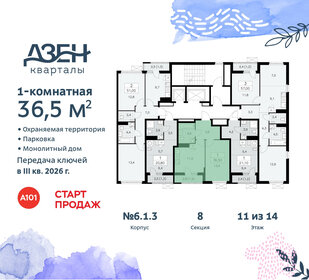 36,5 м², 1-комнатная квартира 11 569 999 ₽ - изображение 4
