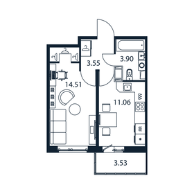 34 м², 1-комнатная квартира 5 770 800 ₽ - изображение 101