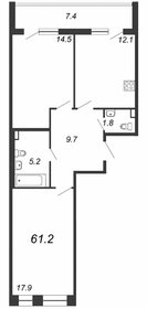 Квартира 62,3 м², 2-комнатная - изображение 1