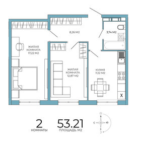 Квартира 53,2 м², 2-комнатная - изображение 1