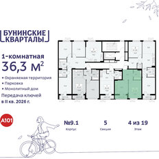 Квартира 36,3 м², 1-комнатная - изображение 4