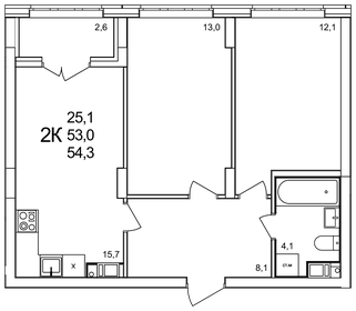 50,3 м², 2-комнатная квартира 7 450 000 ₽ - изображение 118
