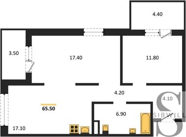 Квартира 65,3 м², 2-комнатная - изображение 1