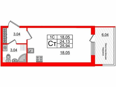 24,2 м², квартира-студия 4 650 116 ₽ - изображение 23