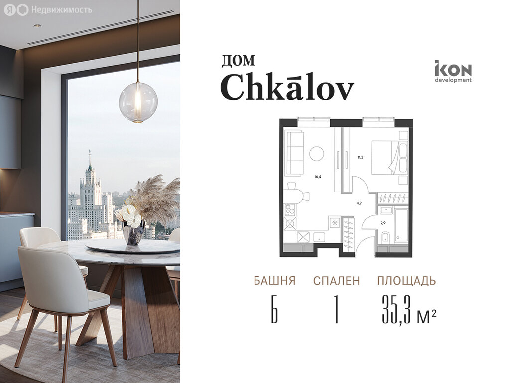 Варианты планировок ЖК «Дом Chkalov» - планировка 2