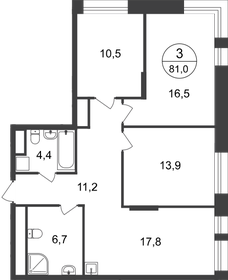 82,1 м², 3-комнатная квартира 17 600 000 ₽ - изображение 90