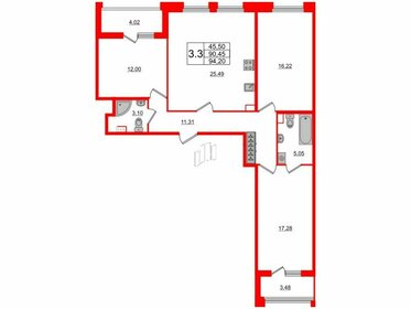 Квартира 90,5 м², 3-комнатная - изображение 1