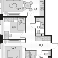 Квартира 68,6 м², 3-комнатная - изображение 2