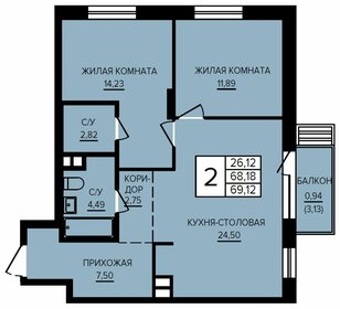 72 м², 2-комнатная квартира 9 550 000 ₽ - изображение 118