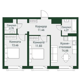 59,3 м², 2-комнатная квартира 7 113 600 ₽ - изображение 40