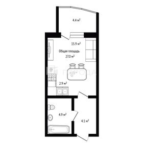 Квартира 27 м², студия - изображение 1