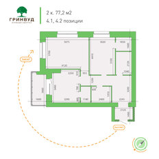 Квартира 77,2 м², 2-комнатная - изображение 2