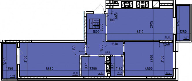 Квартира 73 м², 2-комнатная - изображение 2