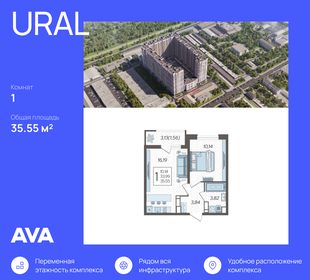 Квартира 35,6 м², 1-комнатная - изображение 1