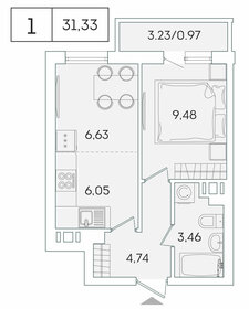 31,4 м², 1-комнатная квартира 5 690 000 ₽ - изображение 59