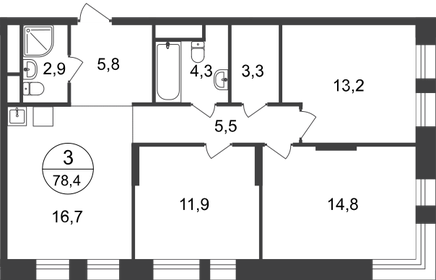 77 м², 3-комнатная квартира 19 400 000 ₽ - изображение 71