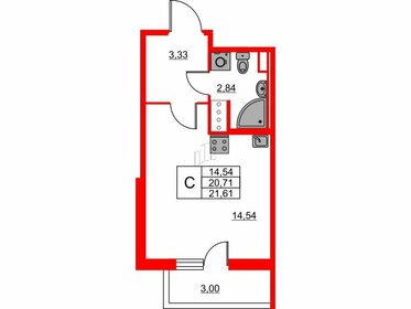 23 м², квартира-студия 3 850 000 ₽ - изображение 111