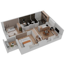 Квартира 65,6 м², 3-комнатная - изображение 3