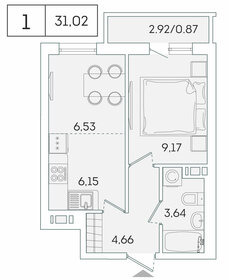 29,2 м², квартира-студия 4 946 946 ₽ - изображение 1