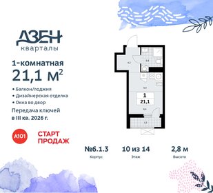 21,1 м², квартира-студия 8 020 331 ₽ - изображение 1