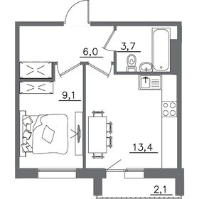 34,9 м², 1-комнатная квартира 6 329 950 ₽ - изображение 11