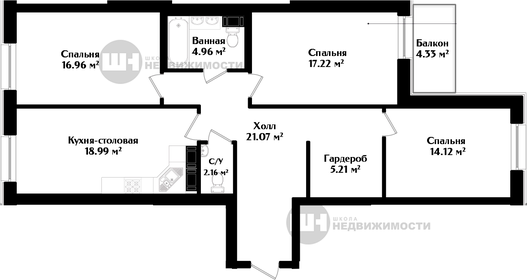 101,4 м², 3-комнатная квартира 36 382 320 ₽ - изображение 120