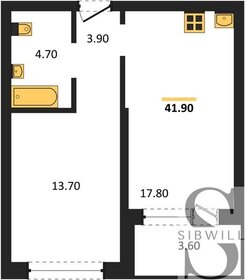 41,9 м², 1-комнатная квартира 6 290 000 ₽ - изображение 15