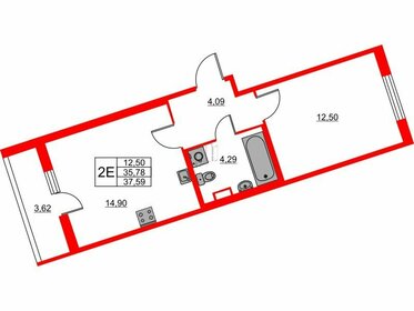 Квартира 37,6 м², 1-комнатная - изображение 1