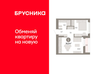 Квартира 36,8 м², 1-комнатная - изображение 1