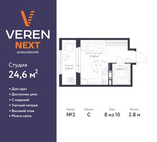 24,4 м², квартира-студия 5 445 479 ₽ - изображение 17