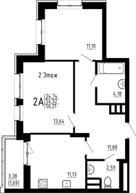 Квартира 56,2 м², 2-комнатная - изображение 1