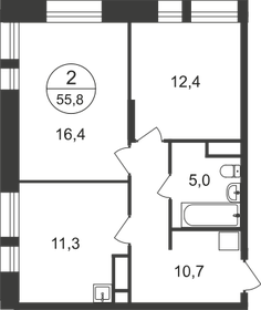 54,7 м², 2-комнатная квартира 12 705 611 ₽ - изображение 56