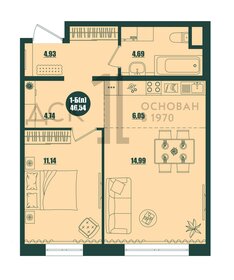 Квартира 46,5 м², 1-комнатная - изображение 1