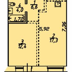 Квартира 43 м², 1-комнатная - изображение 4