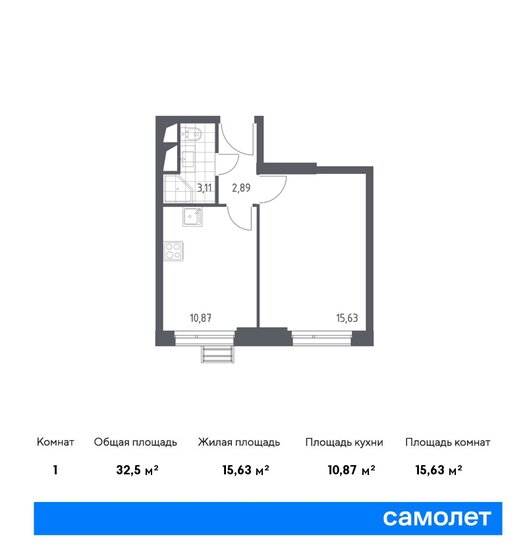 32,5 м², 1-комнатные апартаменты 8 353 004 ₽ - изображение 27