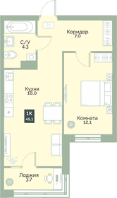 34 м², 1-комнатная квартира 3 580 000 ₽ - изображение 24
