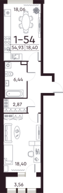 57,6 м², 1-комнатная квартира 26 180 000 ₽ - изображение 90