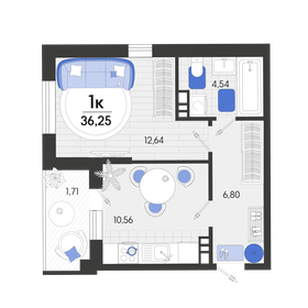 37,3 м², 1-комнатная квартира 6 076 640 ₽ - изображение 58