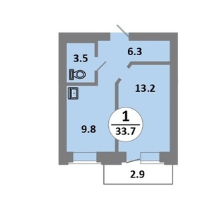 41,1 м², 1-комнатная квартира 4 932 000 ₽ - изображение 37
