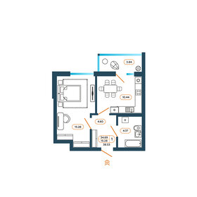 34,5 м², 1-комнатная квартира 4 200 000 ₽ - изображение 43