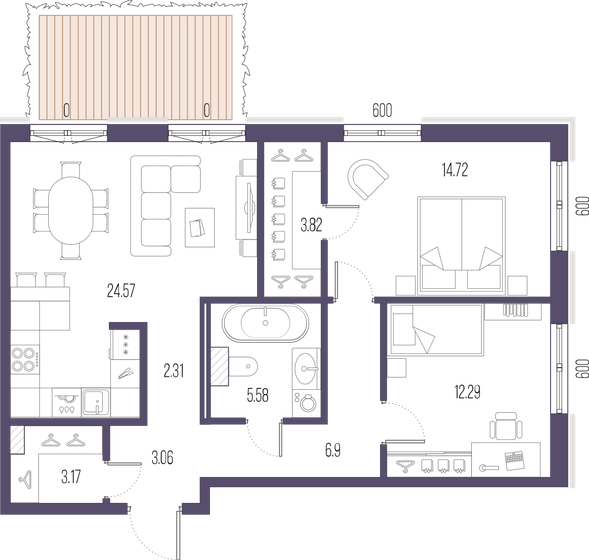 76,4 м², 2-комнатная квартира 25 493 712 ₽ - изображение 15
