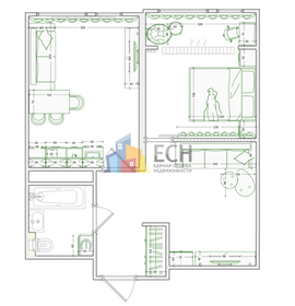 Квартира 46,4 м², 1-комнатная - изображение 1