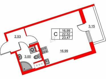 23 м², квартира-студия 3 850 000 ₽ - изображение 131