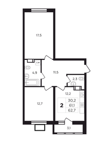 64,2 м², 2-комнатная квартира 6 922 080 ₽ - изображение 55
