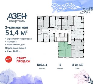 51,1 м², 2-комнатная квартира 12 100 000 ₽ - изображение 7