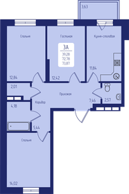 Квартира 73,9 м², 3-комнатная - изображение 1