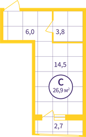 Квартира 25,6 м², студия - изображение 2